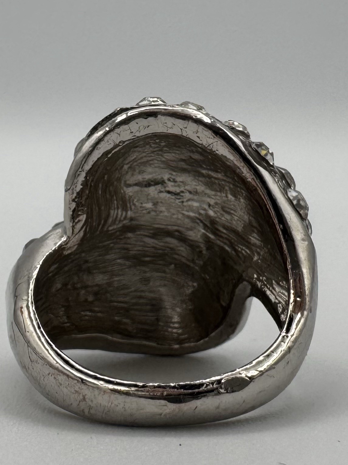 Statement Double Dome Rhinestone Ring – Silver To… - image 5