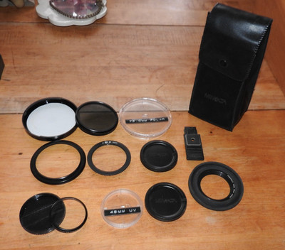 Assorted MISC. Minolta Group - Leather Bag 72mm polar 49mm UV Hood +