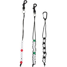 3 Pcs Portable Golf Stroke Counter Beaded Chain Golfing Scoring Score Keeper
