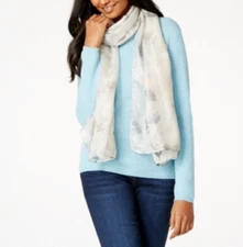 Collection XIIX Women's Watercolor Floral Oblong Scarf, Beige, One Size