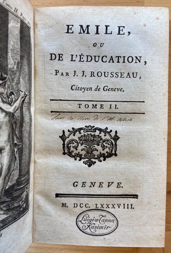 Jean Jacques Rousseau Oeuvres Emile ou de l'Education 4/4 vol. compl. Ginevra 1788 - Foto 6 di 12