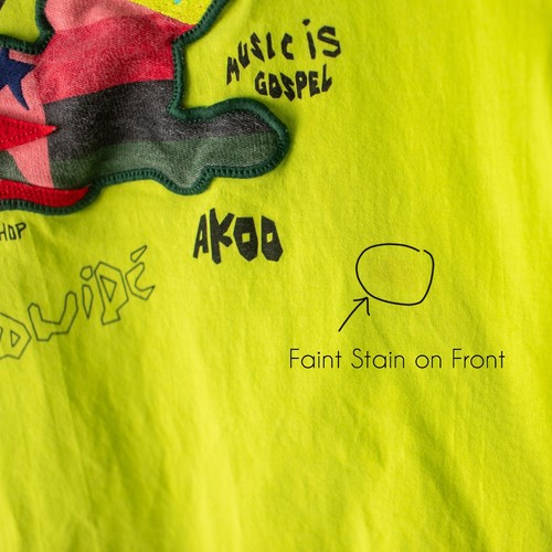AKOO Men's Large Embroidered Yellow Short Sleeve T-Shirt - Picture 5 of 9
