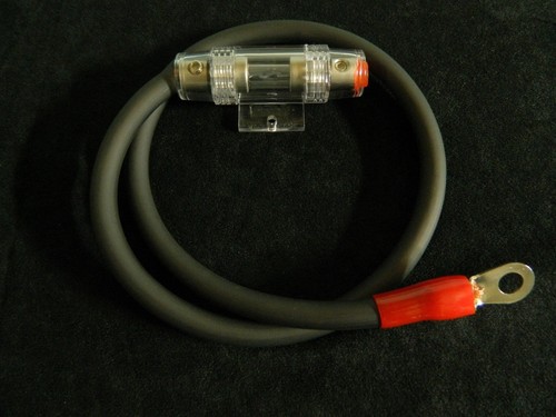 6 GAUGE WIRE 2 FT AGU HOLDER 60 AMP FUSE 5/16 RING TERMINALS POWER AWG - Picture 4 of 5