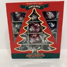 CHRISTOPHER RADKO SHINY BRITE 12 CHRISTMAS BALL ORNAMENTS GLASS 2013