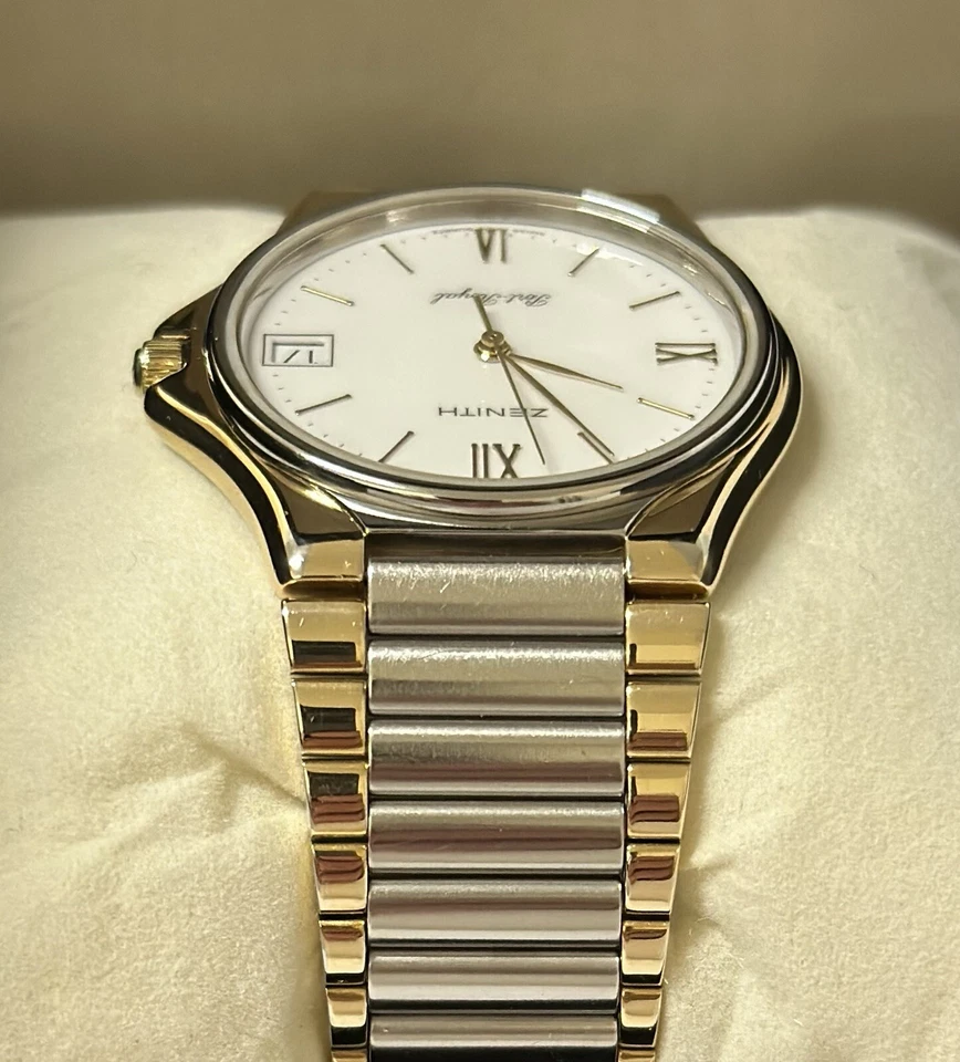 Zenith Port Royal Cuarzo Esfera Crema Suiza, “Totalmente Reparada” Excelente Estado Foto 4 de 4