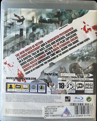 Kane & Lynch: Dead Men for Sony PlayStation 3 PS3 Complete w