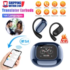 2025 Bluetooth Wireless Earbuds Translator LED Open Earphones  144+ Language NEW