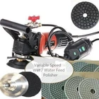 Wet Stone Polisher 4-Inch Electric Granite Polisher with 6 Speed & 15 Pads