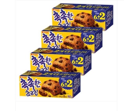 Korea Snack Orion Moist Choco Chip Cookie 160g x 4ea Set