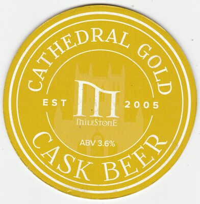 GEBRAUCHTER PUMPENCLIP VORNE - MILESTONE BREWING CO - CATHEDRAL GOLD