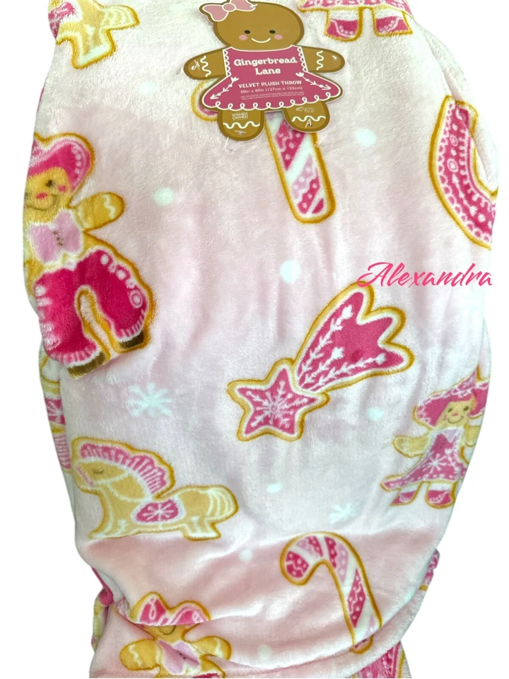 Pan de Jengibre Rosa Galletas Vaquera Vaquero Western Navidad Manta 50x60" Foto 2 de 3