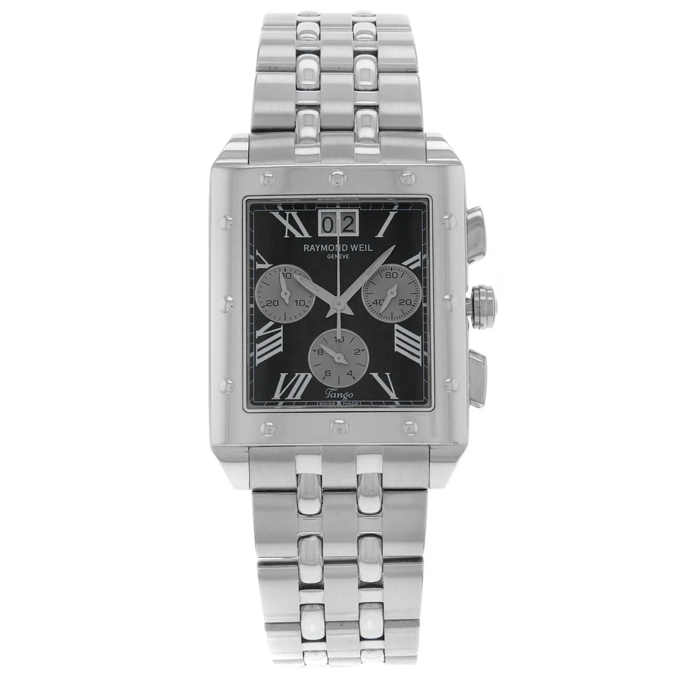 Reloj para hombre Raymond Weil Tango acero esfera negra cuarzo 4881-ST-00209