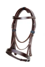 Black/Brown English Bridle with leather Reins in X large, Full, Cob, Pony,Shetty