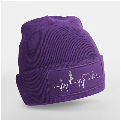 Patch Beanie   Personalisierbare Mütze mit Aufdruck ''Läuferin''