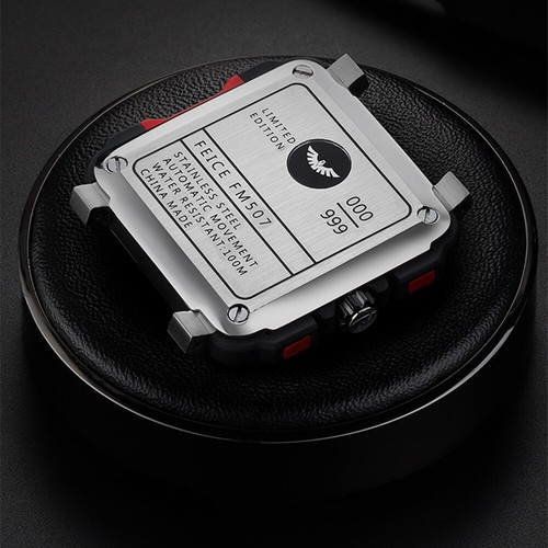 Reloj Hombre Mecánico Automático Cuadrado 100M Impermeable Cristal Zafiro Luminoso - Imagen 6 de 12