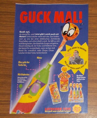 Seltene Werbung Chupa Chups TURBO-LUTSCHER POP MACHINE - Guck mal! 1994