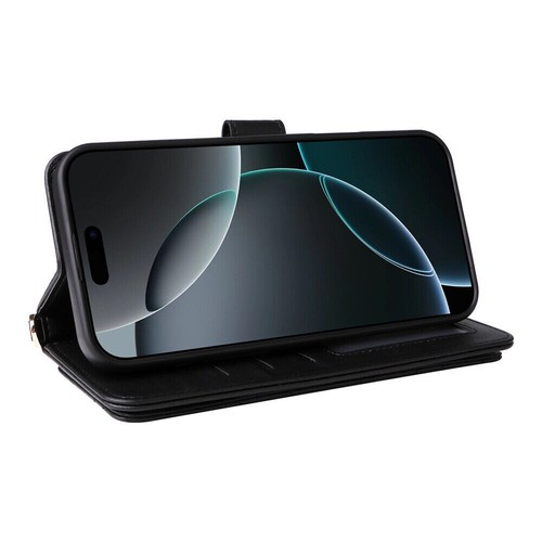 For iPhone 16e 16 15 14 13 12 11 Pro Max XR Leather Wallet Card Case Flip Cover - Picture 30 of 57