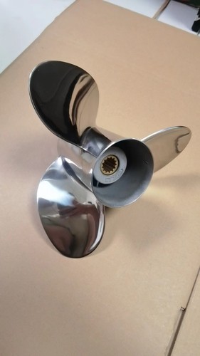 Hélice fueraborda de barco 11 3/4X 15 turbo de acero inoxidable para Mercury 40-60 HP 13 dientes - Imagen 4 de 5
