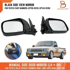 PAIR BLACK DOOR SIDE MIRROR FOR TOYOTA PICKUP LN85 LN95 LN105 4RUNNER SURF 88-97
