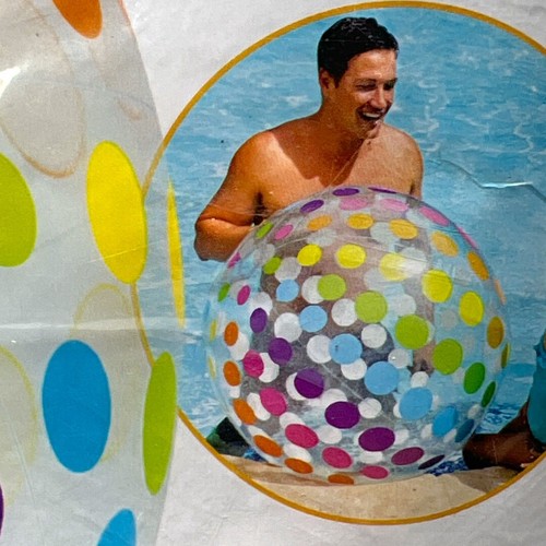 Pelota de playa gigante Intex Jumbo inflable colorido arco iris lunares 42 pulgadas - Imagen 3 de 4