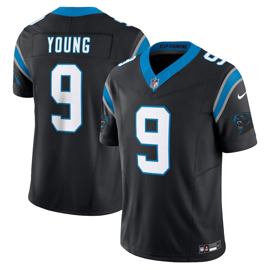 Carolina Panthers Bryce Young Nike Black 2025 Vapor F.U.S.E. NFL