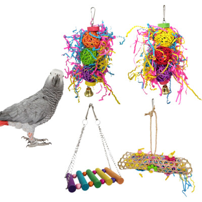 4pcs Parrot le plus cher Toy Bird Shredding Toy Pet Shredder Shreddable Bird Toy
