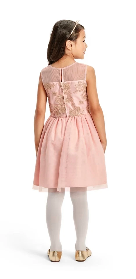 Nuevo con etiquetas Vestido de encaje bordado para niñas Children’s Place - Rosa y dorado talla 16 Foto 3 de 4