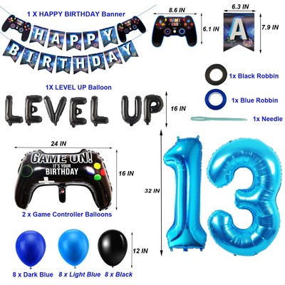Personalisierbares Geburtstagsbanner Mit Joystick-Design – Für Kinder-Partys
