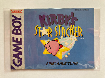 Kirby's Star Stacker, Spielanleitung, Bedienungsanleitung, Game Boy, Gameboy, GB