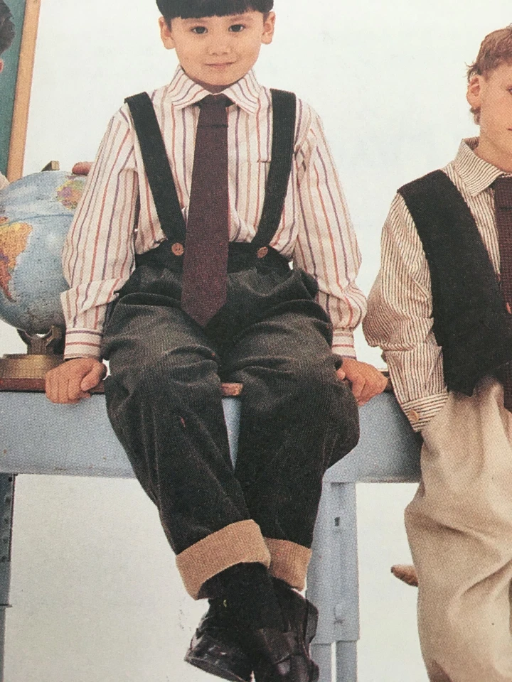 McCalls Sewing Pattern 8392 Boys Vest Shirt Pants Tie Church Outfit Uncut 2 3 4 - Image 4 of 4