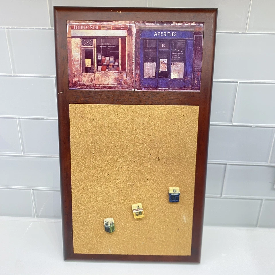 Wood Frame Bulletin Board, Cork Board w/ Ceramic Tiles & Pins Restaurant Planner - Image 2 of 4