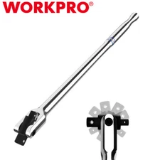 WORKPRO Dual Drive Breaker Bar 3/8" 1/2" Drive Heavy Duty Breaker Bar 16" Length