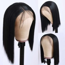 Short Bob Lace Front Wigs Black Heat Resistant Natural Baby Hair Fashion Women