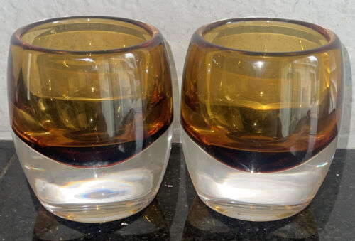 Crate and Barrel? Amber Heavy Votive Holders - Picture 2 of 5