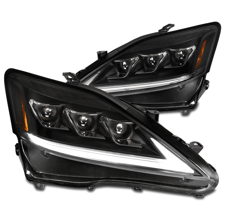 Fit 06-10 Lexus IS250 IS350 Full LED Triple Projector Headlights