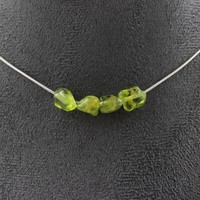 Steine Und MinéRaux. Halskette 4 Perlen Peridot Aus Myanmar (Birma) Kette In A