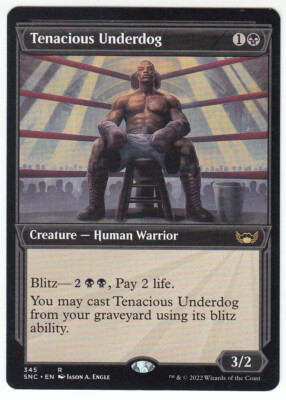Magic: The Gathering - Tenacious Underdog (Showcase) #345 - Streets Of New Capenna - Rare Black Creature Card