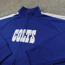 Indianapolis Colts Jacket Mens L Blue NFL Football Full Zip Sweatshirt Jacket