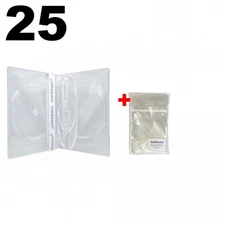 25 STANDARD Clear Quad 4 Disc DVD Cases & 100 OPP Bags