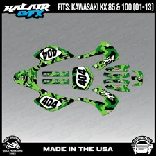 Kalair GFX Graphics Kit for Kawasaki KX85 KX100 (2001-2013)  INVASION-green