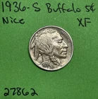 1936-S Buffalo 🦬 Indian Head Nickel 5c Xf Extra Fine
