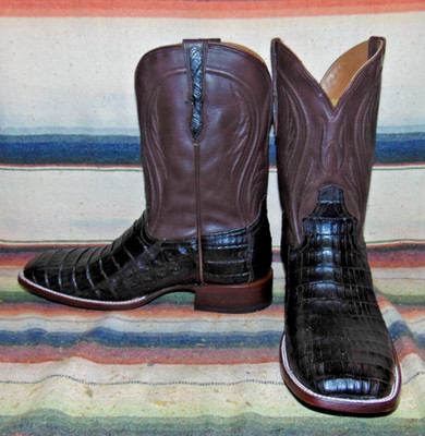 Mens Rujo The Roscoe Brown Caiman / Leather Cowboy Boots 13 EE New In Box