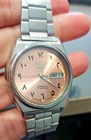Vintage Seiko 5 Automatic Day/Date Copper Arabic Dial Wristwatch 17 Jewels 7009