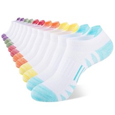 Girls Socks 12 Pairs Ankle Breathable Athletic Mesh Cotton Sports Socks For L...