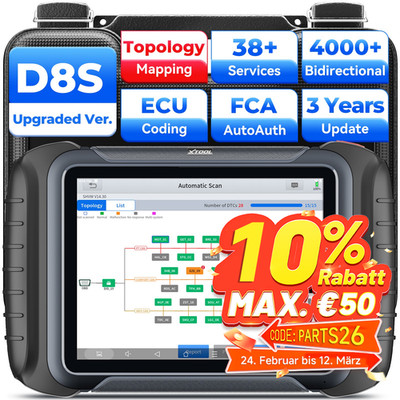 XTOOL D8S KFZ OBD2 Diagnosegerät BT Scanner ALLE SYSTEM ECU Codierung Deutsch
