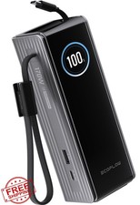 EF ECOFLOW 25000mAh 170W Power Bank Retractable Cables Silver