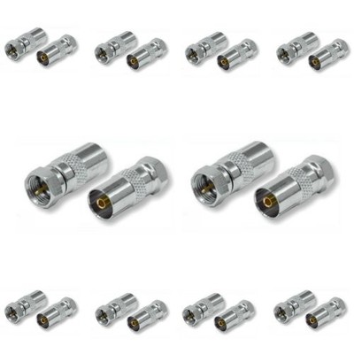 10x Stück Adapter F-Stecker - IEC-Buchse 