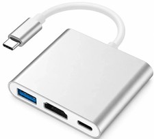 QCEs USB C to HDMI Adapter, USB-C Digital AV Multiport Adapter with 4K Silver