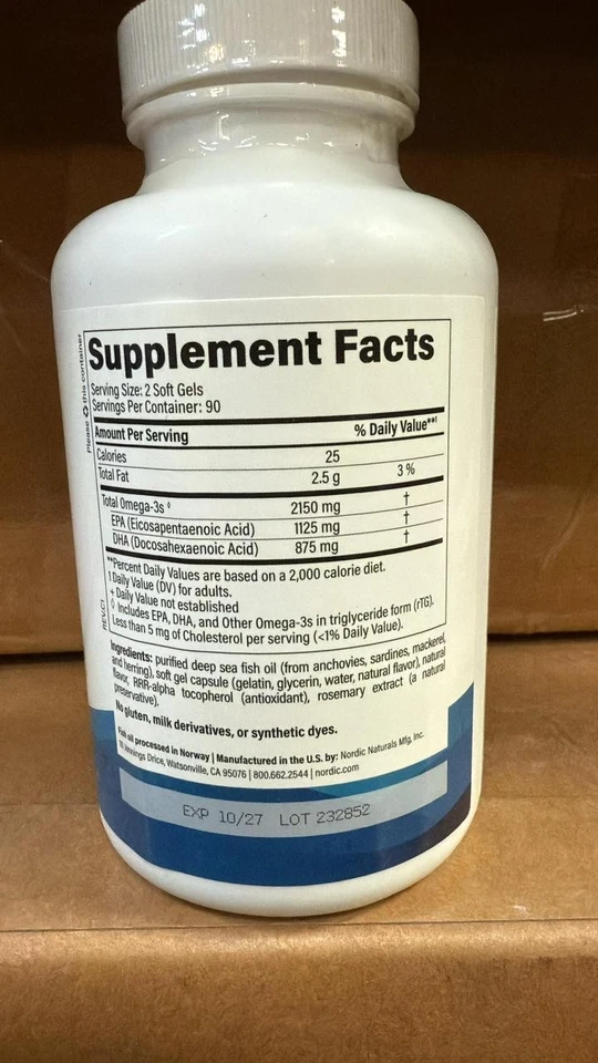 Nordic Naturals Ultimate Omega 2X 180 Géis Macios – Força Extra DHA EPA - Imagem 2 de 3