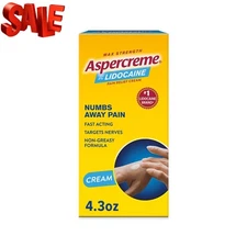 Aspercreme Max Strength Topical Numbing Pain Reliever for Nerve Pain Relief, 4%